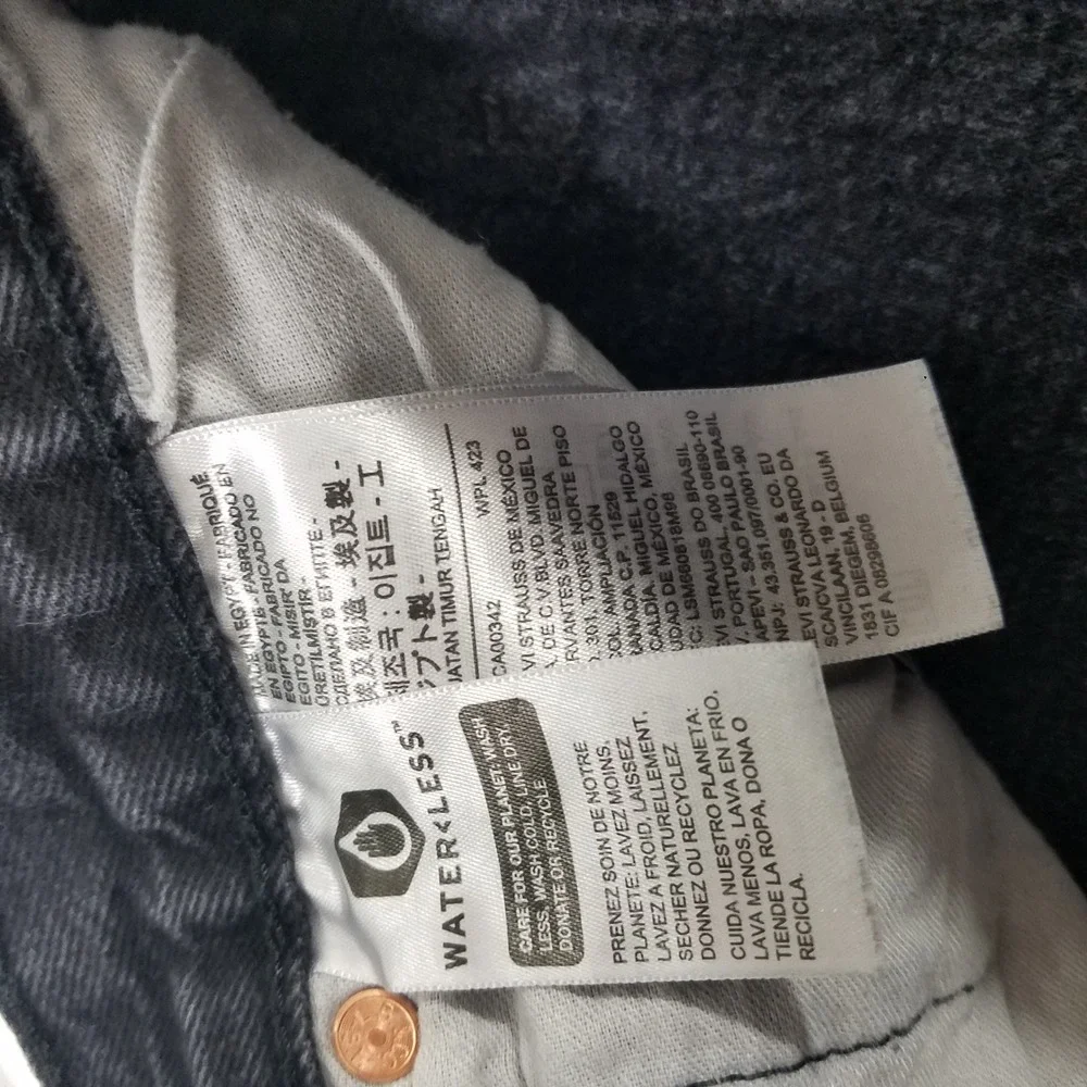 Levi's 501 size 38x32 Men's Black Denim Button Fly Straight‎ Leg Jeans